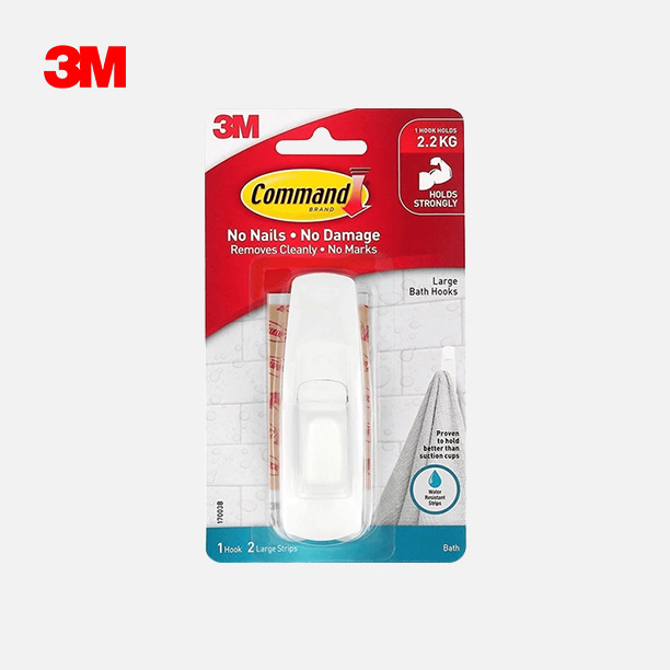 Móc dán tường nhà tắm Command™ 17003b - Chịu lực 2.2 kg - 1 cái/vỉ - 7012591951